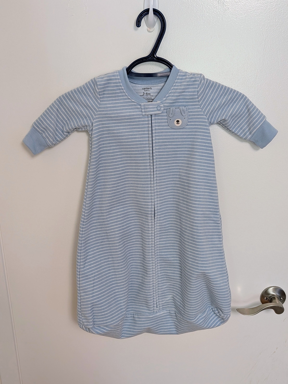 Brand New Carter's Baby Blue Striped Sleep Sack 3-6m